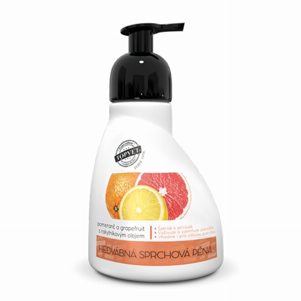 Perlé Cosmetic Sprchová pěna - pomeranč a grapefruit s rakytníkovým olejem
